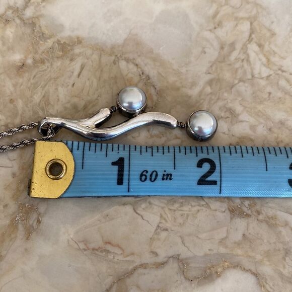 Sterling Silver Pearl Pendant & Rope Chain - Picture 6 of 7